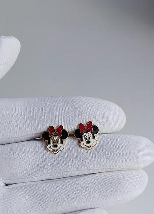 Серьги минни маус disney