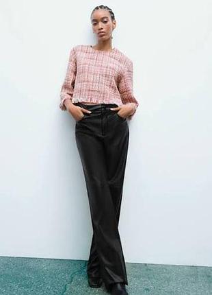 Твидовый топ розового цвета от zara
