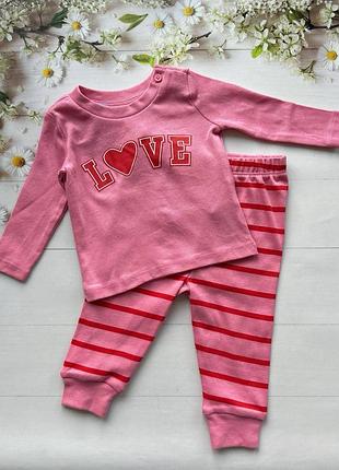 Піжама на дівчинку демісезонна love primark р.62 см (0-3 місяці)
