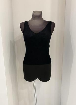 Топ zara в рубчик чорний s