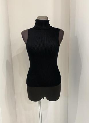 Топ чорний zara в рубчик s-m