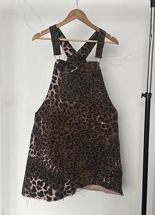 Сарафан river island леопардовий джинсовий