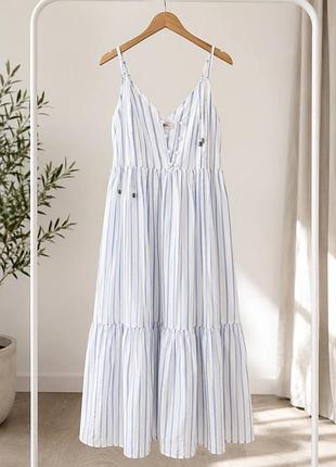 Классное женское ярусное платье от asos в полоску