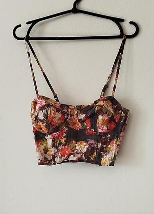 Яркий корсетный топ,topshop.