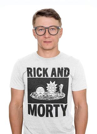 Оригинальная хлопковая трикотажная футболка rick and morty унисекс
