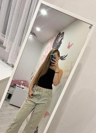 Сірі джинси zara прямого крою