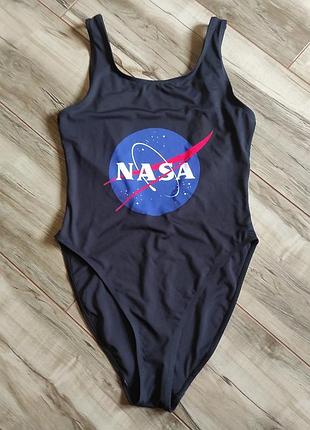 Стильний купальник h&m з логотипом nasa, розмір m (eur 40)