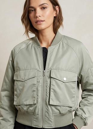 Стильный укороченный бомбер h&amp;m в стиле карго куртка р.46-48