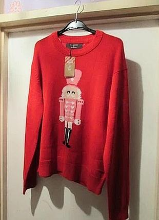 Новогодний красный свитер от primark