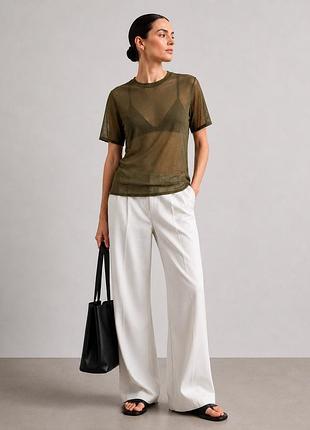 Футболка сетка zara оливкова s/m