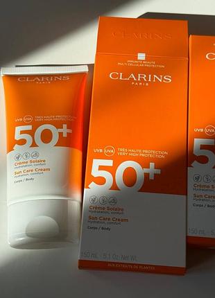 Сонцезахисний крем для тіла clarins solaire corps hydratante cream spf 50+ повний формат 150мл
