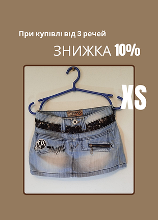 Джинсова міні спідниця y2k
