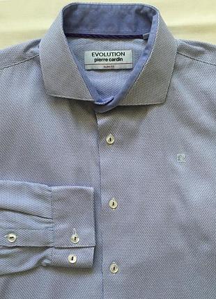 Сорочка бавовняна pierre cardin evolution slim fit розмір 42-43/xl-xxl