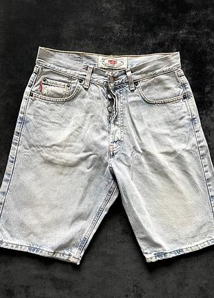Вінтажні чоловічі джинсові шорти highlands jeans (розмір 31) / made in italy / світло-блакитні