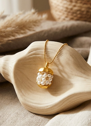 Кольє «pearl treasure» кулон-капсула з перлинами