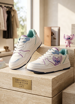 👟 трендовые кроссовки zara x disney "lilo &amp; stitch" на платформе / 35 размер/ стан идеален 💜