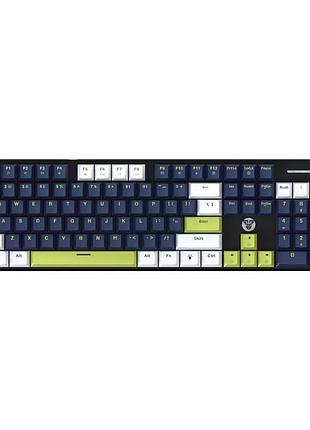 Ігрова клавіатура з rgb підсвічуванням fantech atom104s mk878s mori blue switch технологія anti-ghosting для 25 клавіш, роз'єм