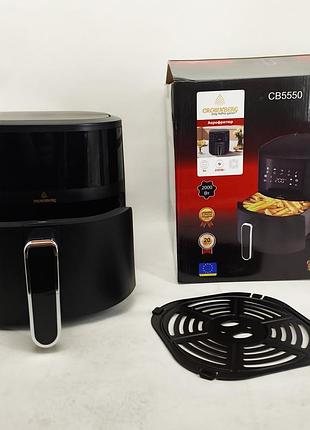 Аэрофритюрница без масла crownberg cb-5550 2000вт мультипечь с антипригарной чашей 5л и сенсорная