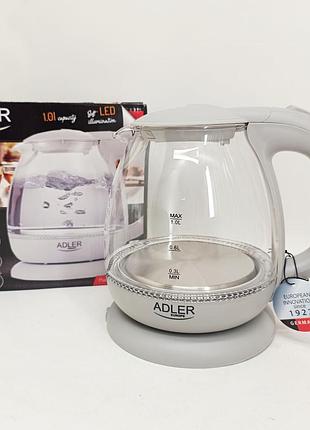 Электрочайник adler ad 1283g 1100вт 1л