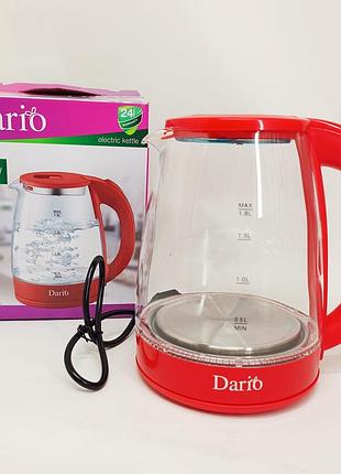 Электрочайник dario dr1802 red 1.8л