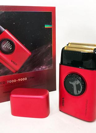 Електробритва vgr v-377 red шейвер, електрична акумуляторна бритва для гоління, шейвер чоловічий