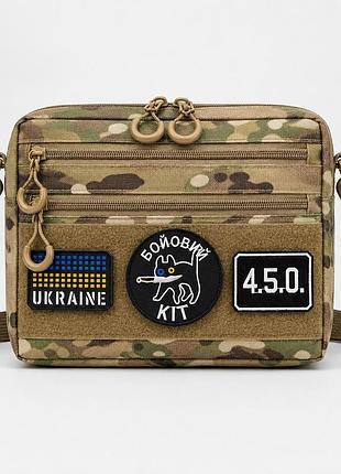 Чоловіча тактична сумка multicam edc cordura 600d, сумка для патчів і шевронів мультікам