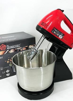Миксер ручной с чашей domotec r6637r 2 литра 250 вт, миксер стационарный с чашей из нержавейки