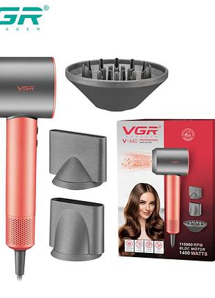 Фен профессиональный vgr v-440. цвет: оранжевый