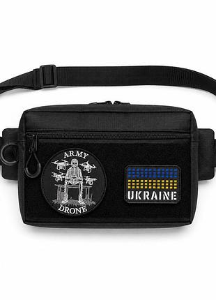 Сумка бананка чоловіча тактична через плече, поясна сумка для патчів і шевронів cordura