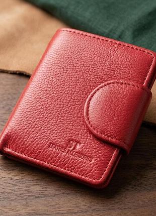 Вертикальный кошелек для ярких женщин из натуральной кожи st leather 22702 красный