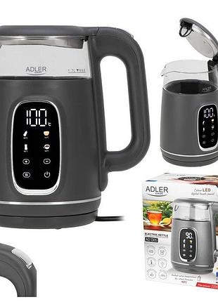 Чайник adler ad 1305 з регулюванням температури 1.7л 2200вт gray