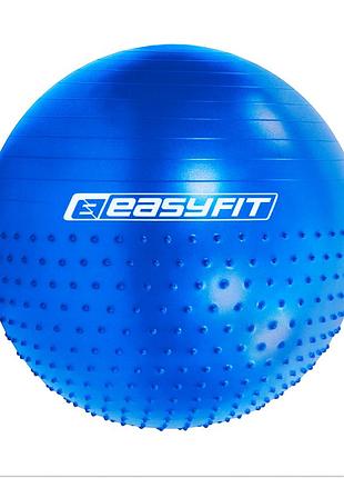 Фитбол 85 см easyfit hybrid синий (фитбол полумассажный)