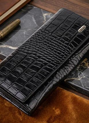 Жіночий шкіряний гаманець для карток купюр та монет canpellini 21525 чорний