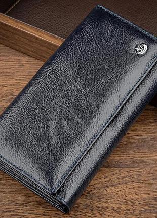 Гаманець-клатч з візитниці st leather 18880 сіро-синій