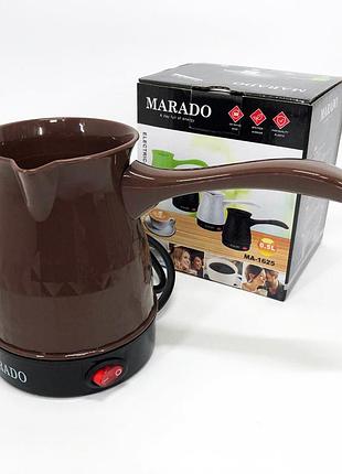 Электрическая турка для кофе marado ma-1625, бытовая турка, бюджетная турка. цвет: коричневый