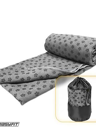 Полотенце для йоги из микрофибры easyfit yoga mat towel (серый)