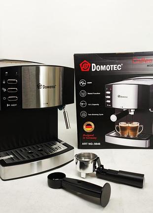 Рожковая кофемашина кофеварка domotec ms-113 1.6л 15 бар 850вт