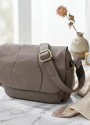 Сумка з натуральної шкіри для стильних жінок vintage 22974 сірий