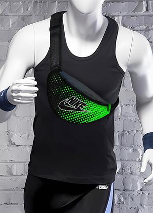 Сумка-бананка nike чоловіча/жіноча спортивна 32×16 см з розширювачем поясна сумка або сумка через плече (3736)