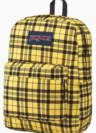 Городской рюкзак 25l jansport superbreak желтый в клетку