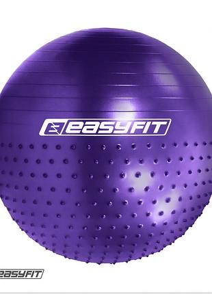 Фитбол 75 см easyfit hybrid фиолетовый (фитбол полумассажный)