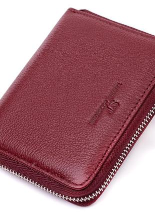 Практичний гаманець для жінок із натуральної шкіри st leather 22450 бордовий