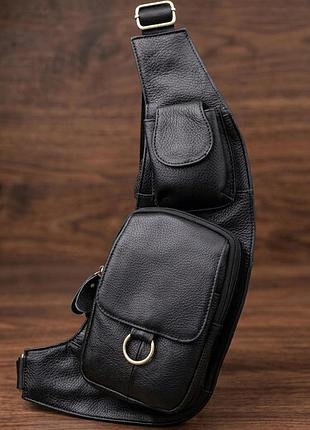 Сумка через плечо из натуральной кожи vintage 22958 черный