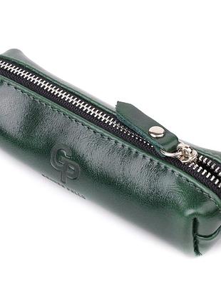 Практичная ключница из натуральной гладкой кожи grande pelle 22943 зеленый