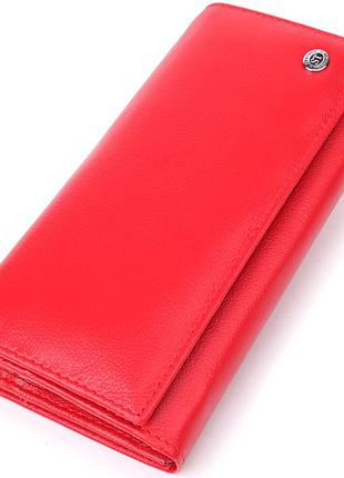 Красивый кошелек для женщин с монетницей из натуральной кожи st leather 23105 красный