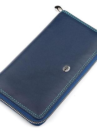 Гаманець жіночий st leather 18375 (sb71) на блискавці синій