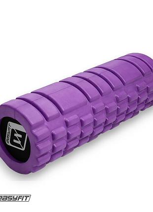 Масажний ролер easyfit solid grid roller mini 30 см фіолетовий