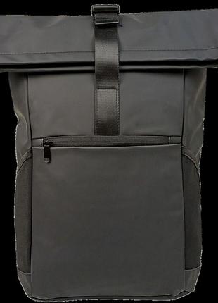 Прогумований молодіжний рюкзак 18l live in style rolltop-rucksack чорний