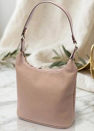 Женская сумка на плечо из натуральной кожи vintage 22629 бежевая