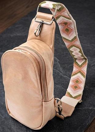 Сумка через плече для жінок з екошкіри vintage 22790 світло-коричневий
